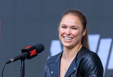 Ronda Rousey addresses the media