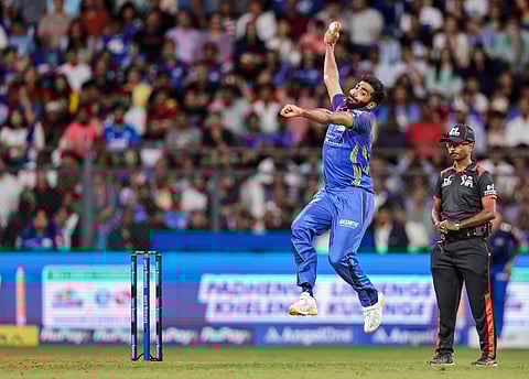 Jasprit Bumrah in action for Mumbai Indians