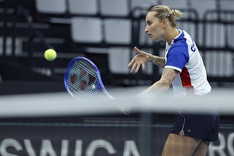 Marketa Vondrousova during training session