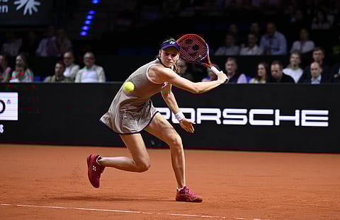 Elena Rybakina in action