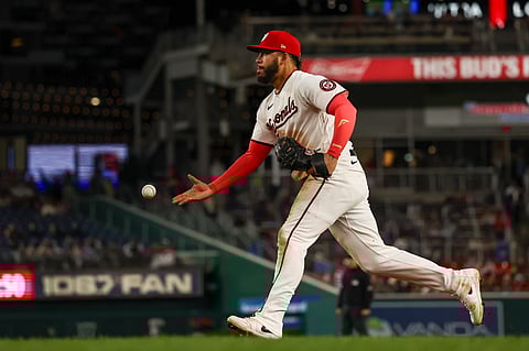 Luis Garcia Jr. in action against Atlanta Braves