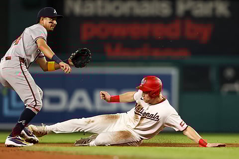 Atlanta Braves and Washington Nationals players in action