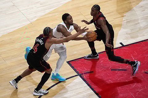 Scottie Barnes in action against Cleveland Cavaliers