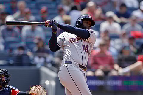 Yordan Alvarez of Houston Astros in action