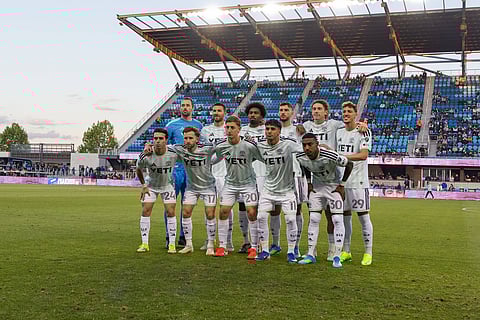 Austin FC pose for a team photo