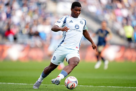 Chicago Fire defender Mbekezeli Mbokazi in action