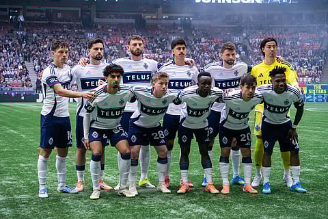 Vancouver Whitecaps team pose for a photo