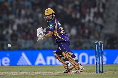 Rinku Singh in action against Lucknow Super Giants