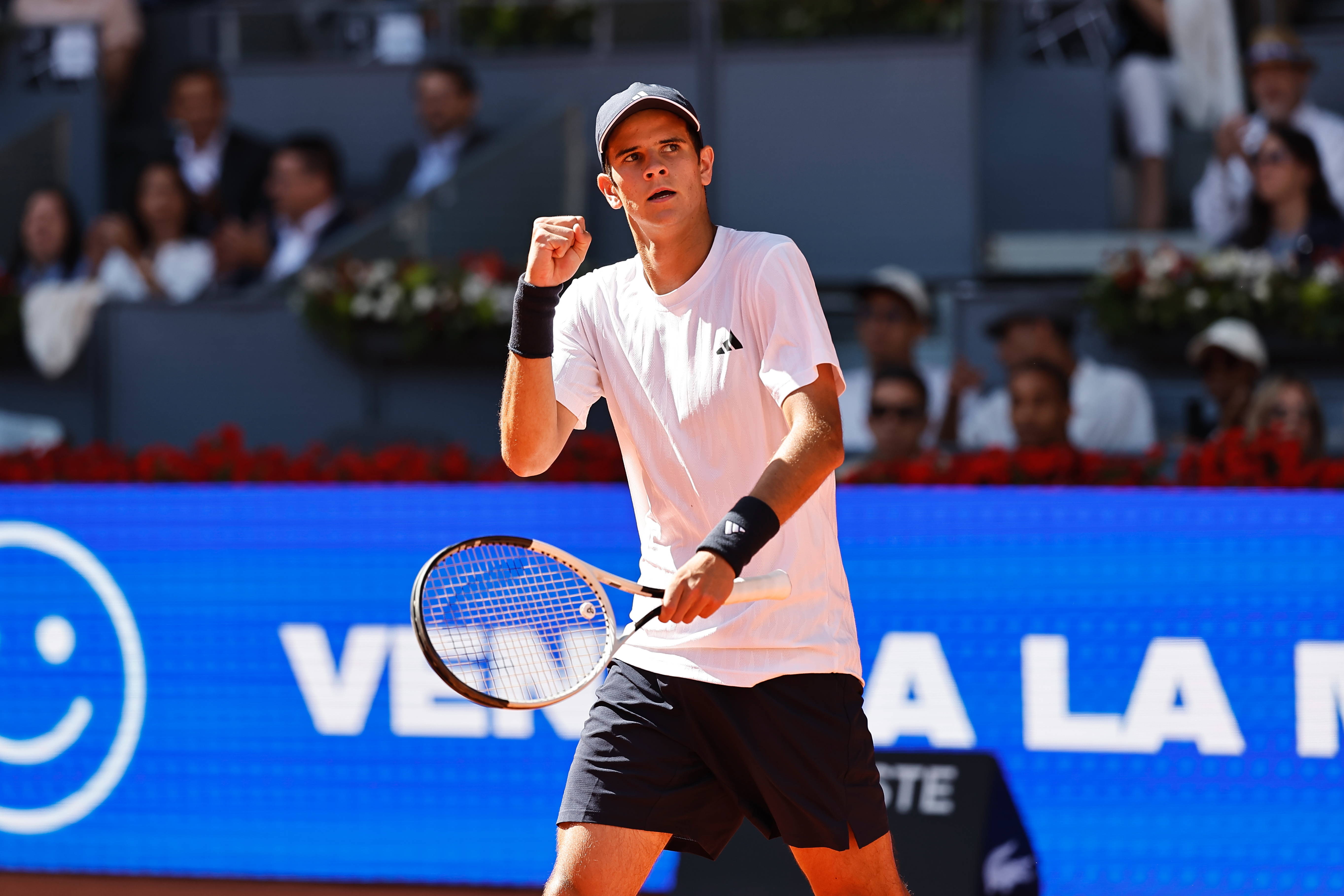 Rafa Jodar celebrates a point against Vit Kopriva