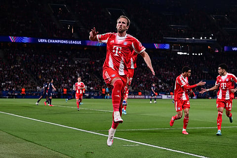 Harry Kane scores from the spot for Bayern Munich