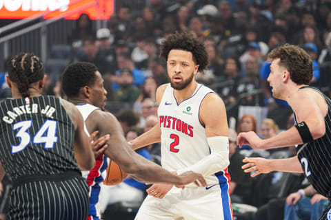 Cade Cunningham in action against Orlando Magic