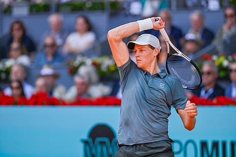 Jannik Sinner in action