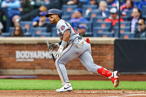Washington Nationals player Jorbit Vivas in action