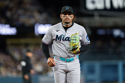 Miami Marlins left fielder Christopher Morel