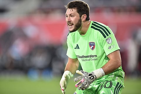 FC DallaFC Dallas goalkeeper Michael Collodi in actions goalkeeper Michael Collodi in action