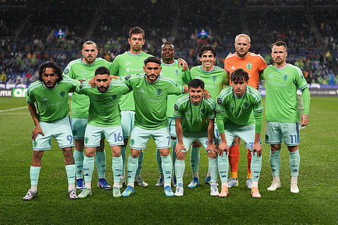 Seattle Sounders team pose for a photo
