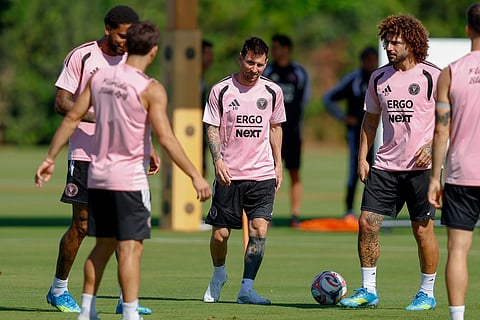 Inter Miami players during training session