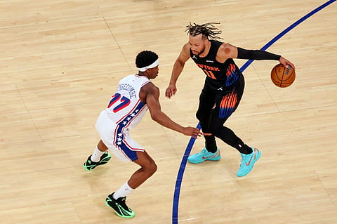 Jalen Brunson in action against Sixers