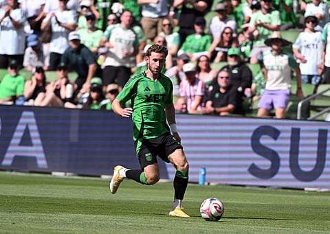Austin FC midfielder Jon Gallagher in action