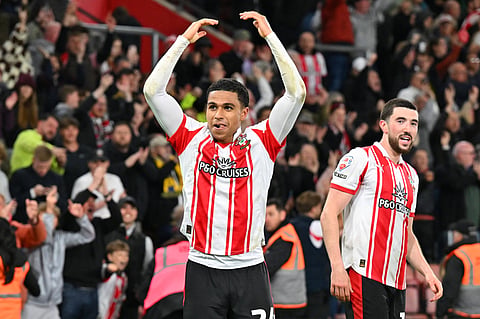 Shea Charles celebrates his goal for Southampton