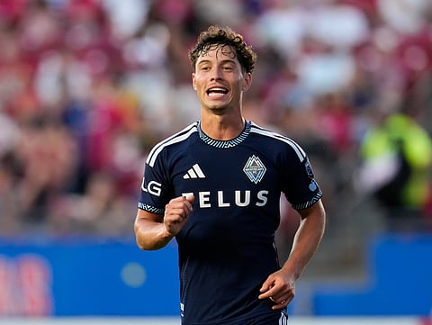 Sebastian Berhalter celebrates his goal against FC Dallas