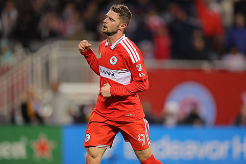 Hugo Cuypers celebrates after scoring a goal