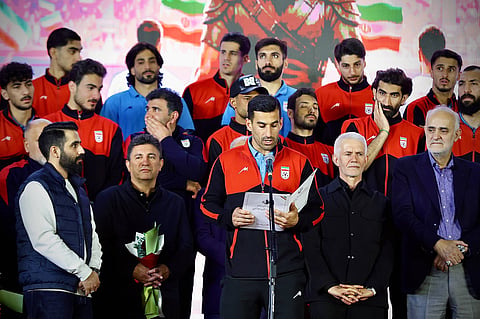 Iran Football Team during a ceremony before leaving for World Cup