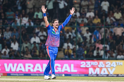 Mitchell Starc in action for Delhi Capitals