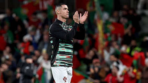 Cristiano Ronaldo in action for Portugal