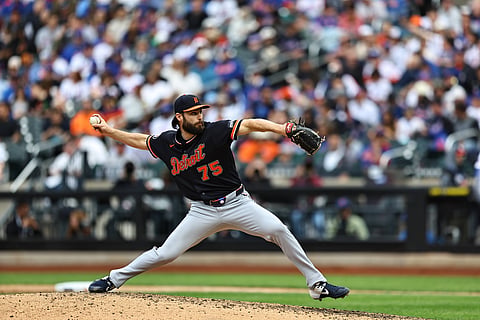 Detroit Tigers pitcher Brenan Hanifee in action