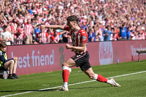 Trai Hume celebrates his goal for Sunderland