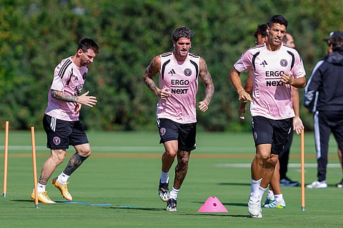 Inter Miami players during training session