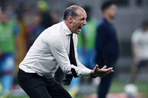 Massimiliano Allegri reacts from the touchline