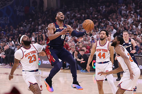 New York Knicks and Cleveland Cavaliers players in action