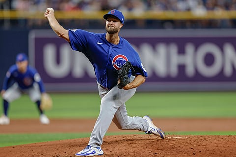 Chicago Cubs pitcher Colin Rea in action