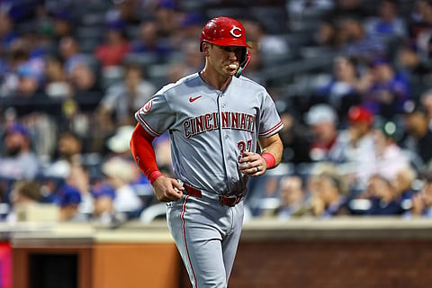 Cincinnati Reds' Tyler Stephenson heads towards the dugout