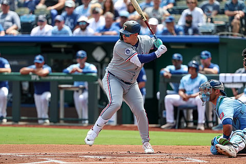 Joc Pederson of Texas Rangers in action