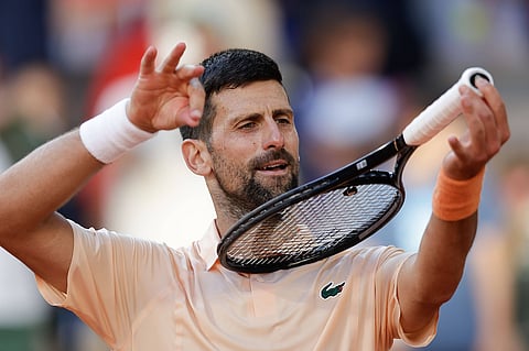 Novak Djokovic celebrates his victory