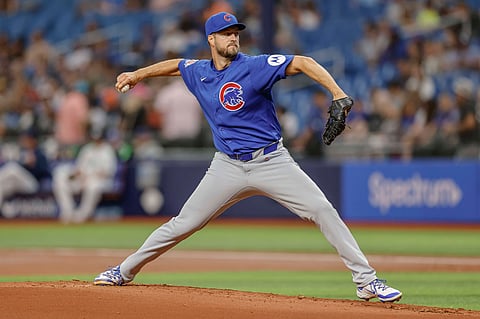 Chicago Cubs pitcher Colin Rea in action