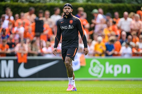 Memphis Depay during national team training session