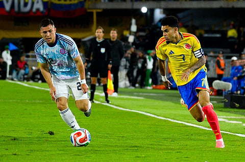 Luis Diaz in action against Costa Rica