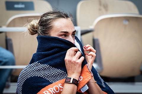 Aryna Sabalenka breaks down in tears after defeat to Diana Shnaider