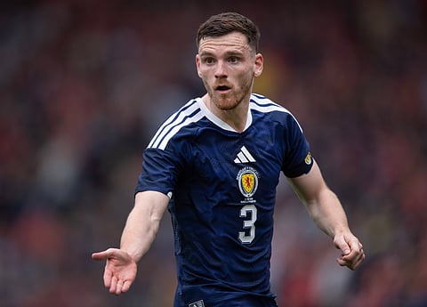 Andy Robertson in action for Scotland
