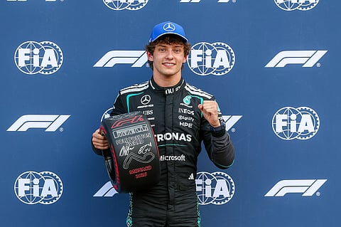 Kimi Antonelli with the Pole Position Award