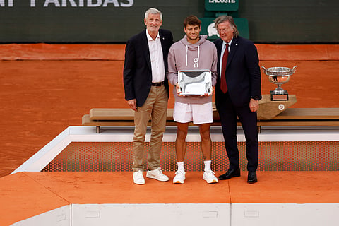 Flavio Cobolli during the trophy ceremony