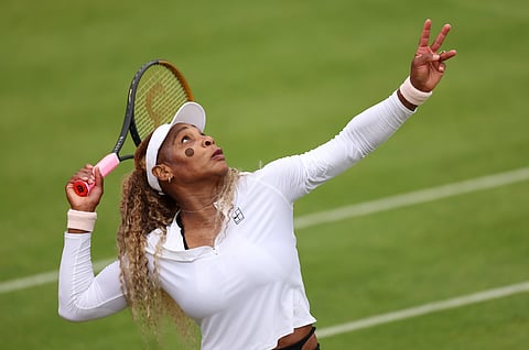 Serena Williams during practice session