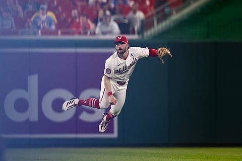 Washington Nationals center fielder Dylan Crews in action