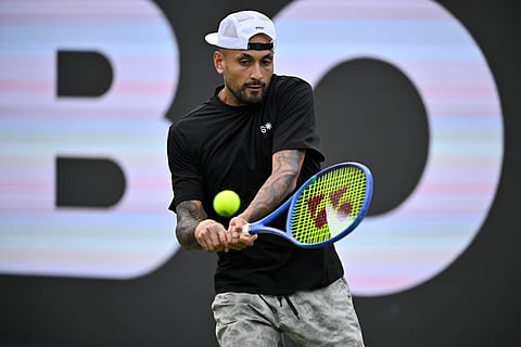 Nick Kyrgios in action