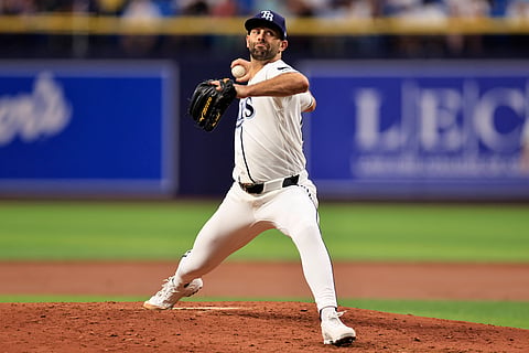 Tampa Bay Rays starting pitcher Nick Martinez delivers a pitch