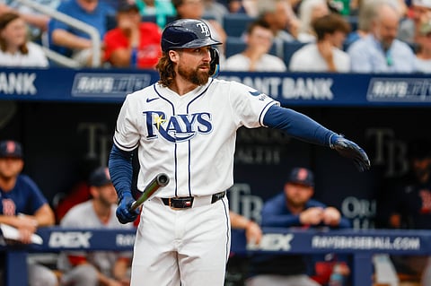 Tampa Bay Rays left fieldeer Ryan Vilade